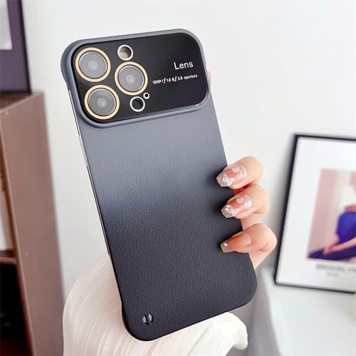 Coque de luxe pour iPhone 14 Pro Max et 13 housse sans cadre noire