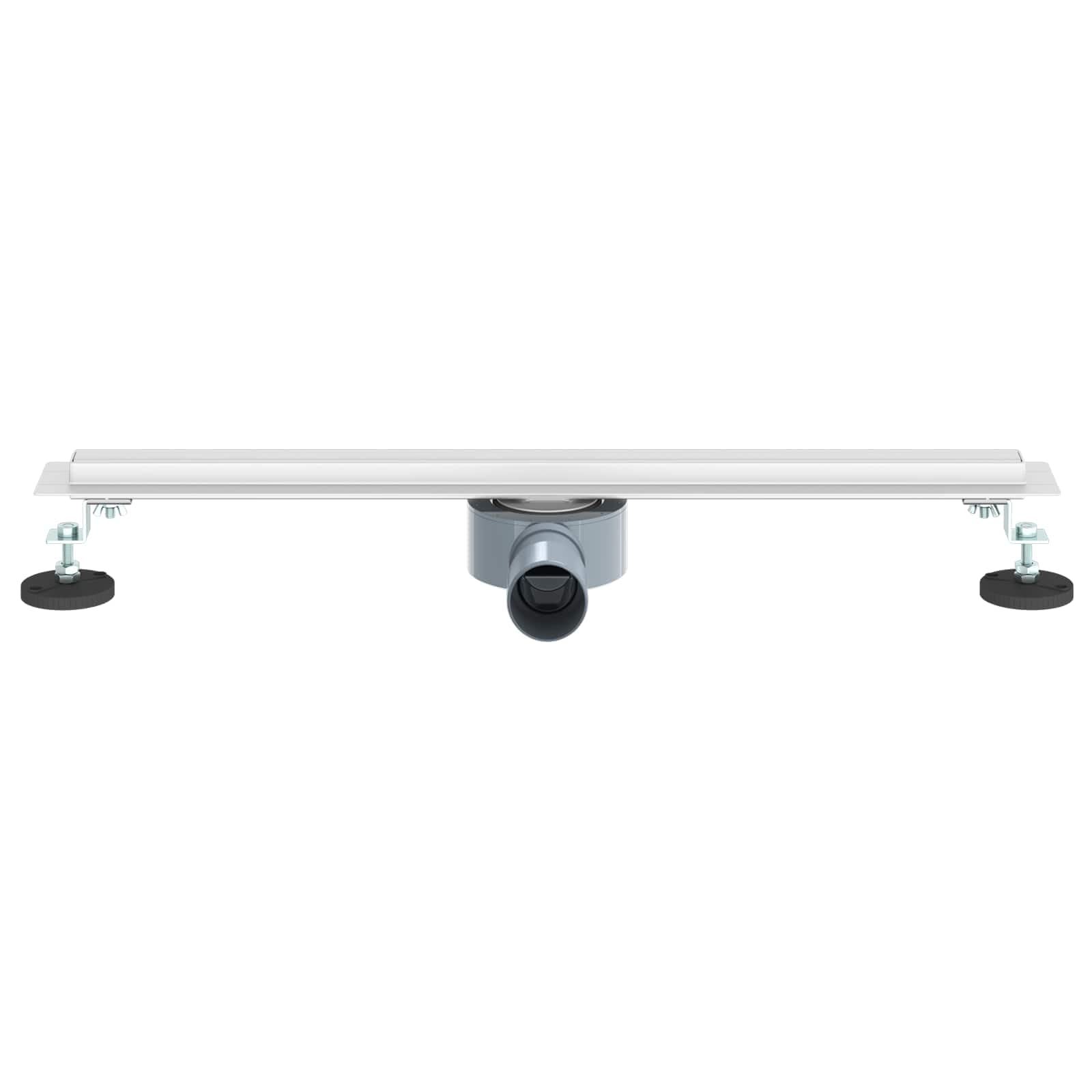 360° Duschablauf Edelstahl 304 Slim Modell Silber 60 cm mit höhenverstellbaren Füßen, geruchsverschluss, ablaufgarnitur, siphon, sieb, universal für dusche, badezimmer, küche