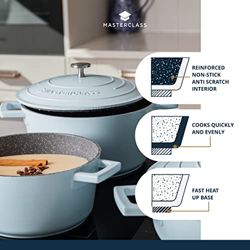 MasterClass Cast Aluminium Sky Blue Casserole Dish, 24cm, 4 Litre, Gift Boxed - Image 4