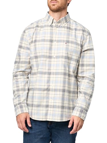 Image of Tommy Hilfiger Men's Long Sleeve Oxford Shirts in Regular Fit, Men's Button Down Shirts, Also Available in Big and Tall