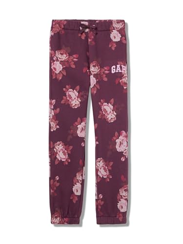 GAP Girls Logo Pull-On Jogger Fleece Sweatpants Purple Floral XXL