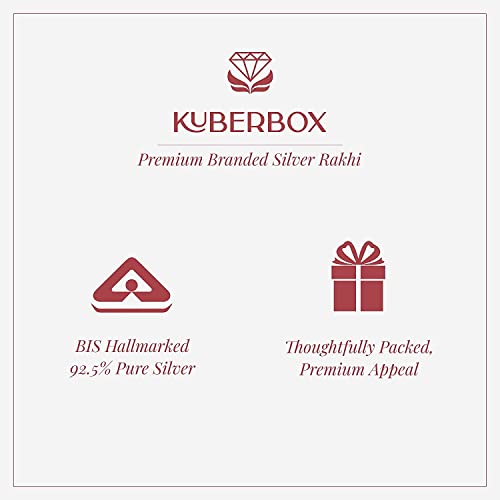 Image of KuberBox Silver Rakhi, Om Enamelled Meena, Bracelet for Raksha Bandhan For Brother