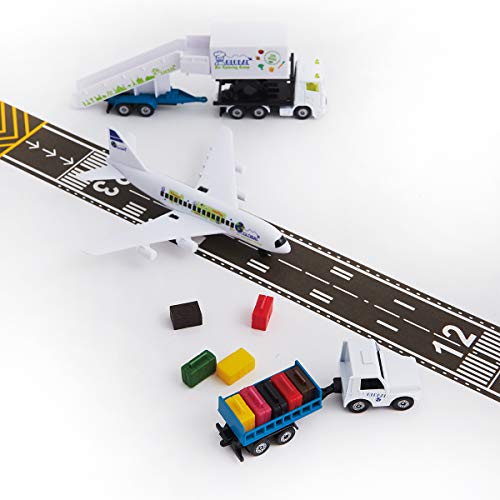 siku 6312, Flughafenset, Metall/Kunststoff, Weiß, Inkl. Verkehrsflugzeug, Catering-Fahrzeug, Anhänger mit Fluggasttreppe… – Bild 6