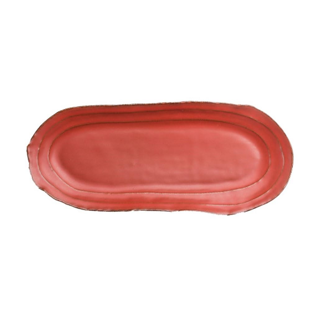 Plato Rectangular para Pescado, Plato doméstico, Plato de Pescado al Vapor, Plato de cerámica Retro, Bandeja para Cena (Talla única)