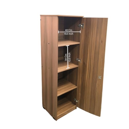 Image of Amazon Brand - Solimo Optima Engineered Wood 5ft 1 Door Wardrobe for Clothes | Storage Organizer | Storage Cabinet | Multipurpose Almirah for Bedroom - Leon Teak, 5ft