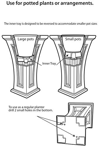 FCMP Outdoor HP-Bk Heritage (2 Pack) Planter, Black - Thumbnail 4
