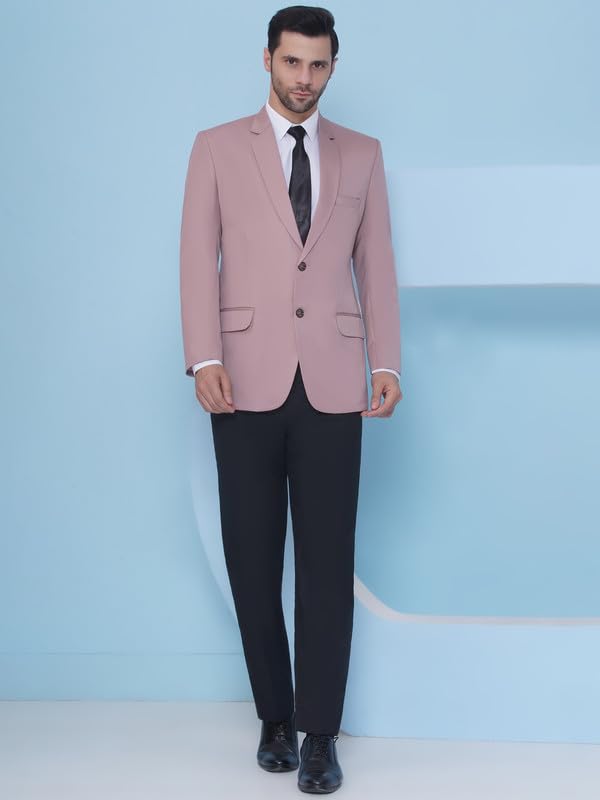 Image of FAVOROSKI Tuxedo Formal Blazers for Men with 2 Pockets | Rayon Slim Fit Single Breasted Blazer | Semi Ethnic Wear Tuxedos | Solid Tuxedo Blazers in Shawl Collar | Blazer for Wedding, Festive, Formal