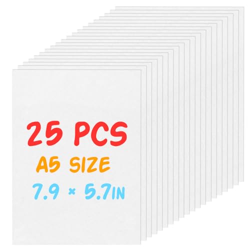 REGUICORP 25 Pieces Shrinky Dink Sheets Kit 7.9 X 5.7-inch Shrink Art Paper Shrinky Dink Paper Suitable for Bracelet Key Chain DIY Production