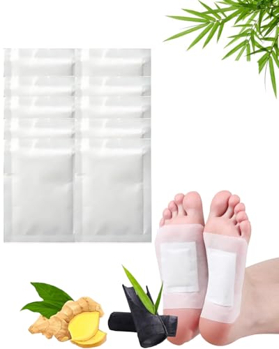 GAJUS 10 Parches Desintoxicantes para Pies Ingredientes Naturales, Elimina Toxinas, Alivia el Estrés y Mejora la Circulación Sanguínea, Favorece un Sueño Reparador, Tratamiento Purificante para Pies
