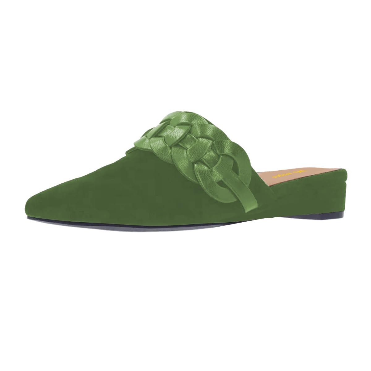 wo wagas Women's Wedge Heel Closed Square Toe Clogs Mules Braided Slip On Flats Sandals Shoes for Casual Daily Wear Size 4-16 US