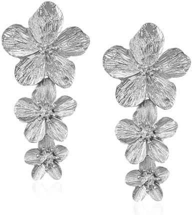 Three Layer Flower Earrings for Women Boho Statement Flower Earri...