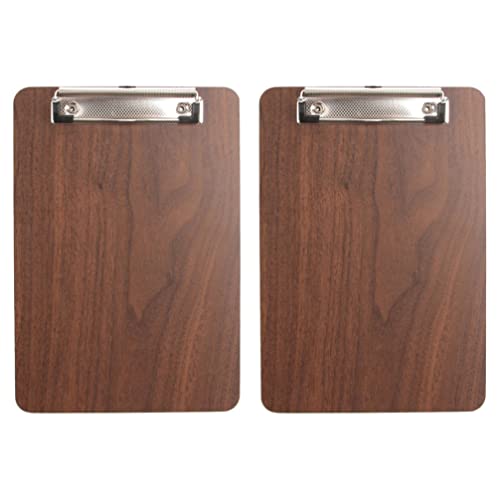 Cabilock 2PCS menu Folder menu Display Holder menu Holder Wooden menu Board menu clipboard Letter File folders Wooden Stand Paper Clipboard School Clipboards Kitchen Menu Board Clamp Mini