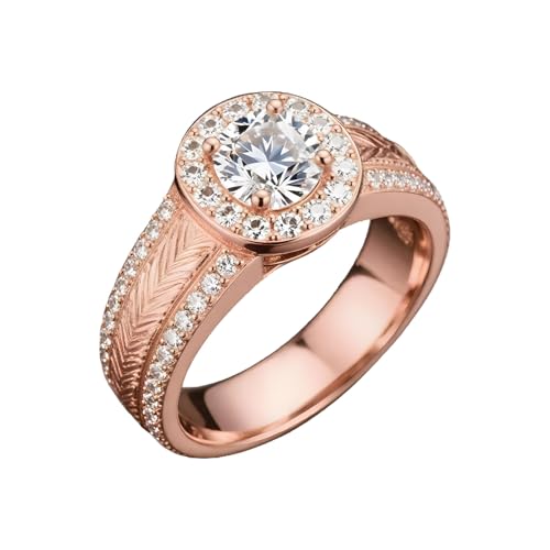 1-3 Carat Lab Grown Diamond Solid Gold Wedding Ring for Women 10K/14K/18K Real Yellow Gold Personalized Engagement Rings Anniversary Jewelry Promise Customized Gifts(round 1)3