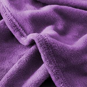 KMUSET Super Soft Throw Blanket Premium Silky Flannel Fleece Throw Size Purple Microfiber Lightweight Blanket All Season Use