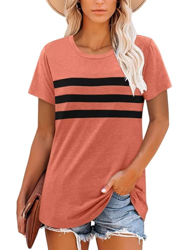 KISSMODA Summer Short Sleeve T Shirt Loose Fit Casual Dressy Women Top 2025 Trendy Ladies Fashion Blouses(S-3XL)