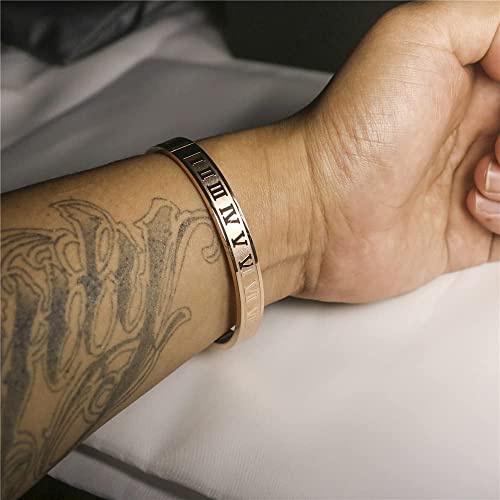 Pulsera de acero inoxidable con números romanos miniatura 6