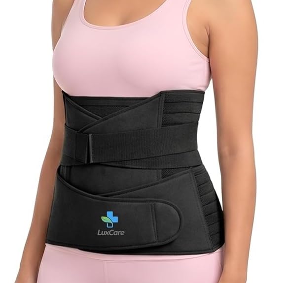 LUXCARE Premium 3-in-1 Postpartum Support Belt for Women | After Delivery Belly Wrap for C-Section Recovery | Adjustable P...