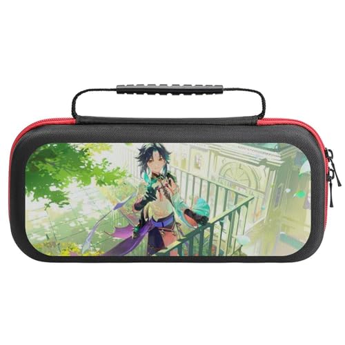 Switchゲーム機収納バッグ 原神 Genshin Impact ? Switch スイッチケース 収納バッグ 収納袋 保護カバー 防塵 防汚 耐衝撃 全面保護型 軽量 持ち運び便利 ゲームカード袋は20個ございますOne Size