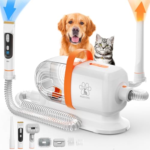 Dog Grooming Vacuum for Shedding Grooming, 2.2L Cup Dog Grooming Vacuum with Dryer Function, Low...