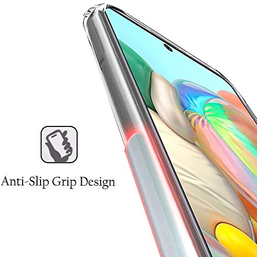 Image of TheGiftKart Ultra Clear Slim Anti-Slip Grip Soft Silicone Back Cover Case with Complete Camera Protection & Anti-Dust Plugs Built-in for Samsung Galaxy A71 (Transparent)