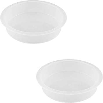 2pcs Plastic Round Bird Feeders Bowls, Wild Birds Seed Feeder Waterer Birdbath Accessories Feeding Station Tray for Goldfinch,Oriole,Hummingbird Ect