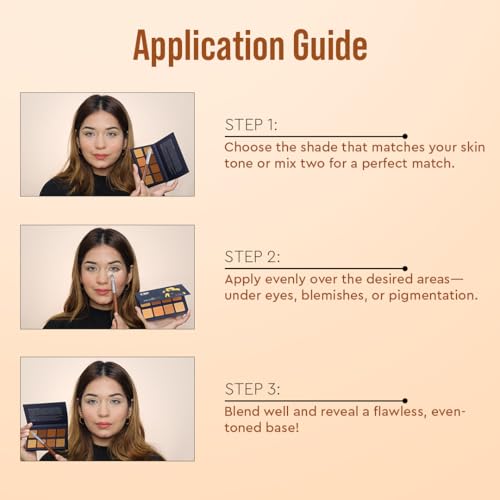 Image of C2P Pro 8 in 1 Perfect Blend Concealer, Contour & Foundation Palette for Face Makeup | Matte Finish, Waterproof & Long-Lasting | Long Lasting Coverage 13g