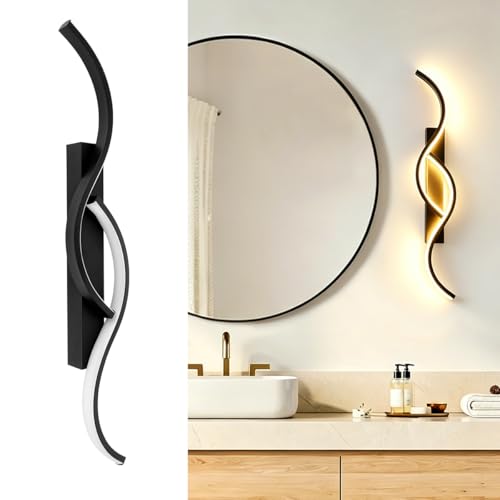 Recopilación de Lámparas para el espejo del cuarto de baño los 5 más buscados. 47 JZZB 60CM Lampara de Pared Interior,20W Aplique de Pared Tres Colores Ajustables 3000K-6500K,Lámpara LED de Tocador Moderna para Espejo Pasillo Dormitorio Baño (23.62 Pulgadas,...