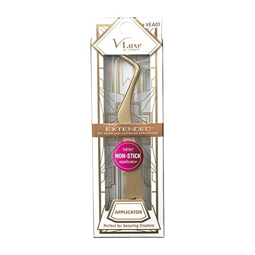 V Luxe by i-ENVY Extended Collection Non Stick Lash Applicator Mistake-Proof Artificial Lash Placement – Ergonomically Designed Handle to Easily Build Your Featherlight Synthetic Reusable Eyelash Clusters