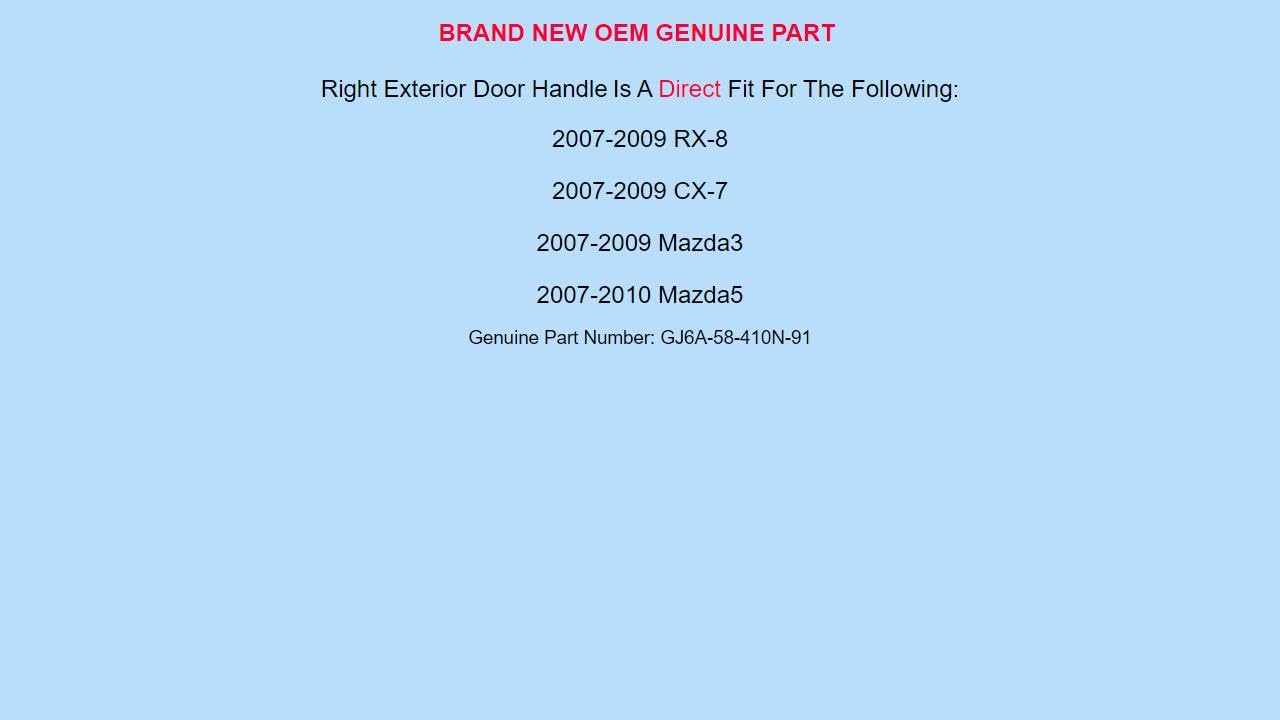 Amazon.com: Genuine OEM for MAZDA 2007-2010 RX-8 CX-7 Right