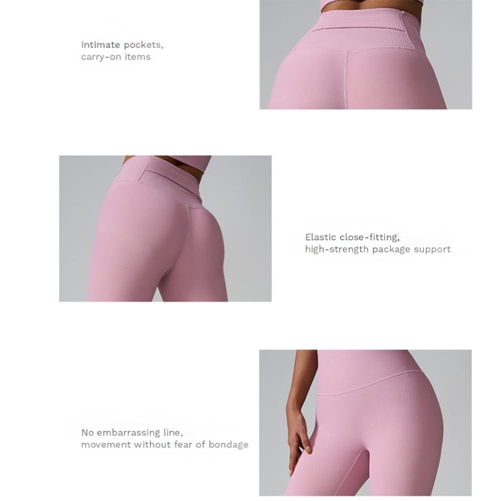 Donna Vita Alta Dimagranti Senza Cuciture Pantaloni Yoga Pantacollant Fitness Leggins Sportivi