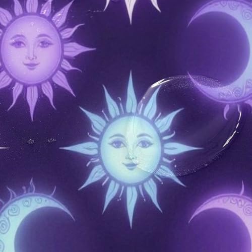 Rideau de douche imperméable violet motif céleste lavable avec crochets - 5