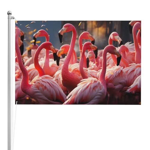 Drapeau de fête flamants roses extérieur idéal pour vos barbecues et soirées d'été