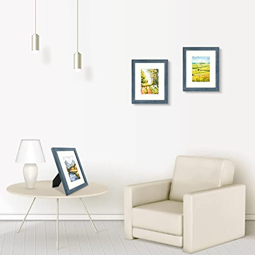 Auear, 8X10 Picture Frames For 5X7 With Mat Or 8X10 Gallery Wall Frame Tabletop Vertical Horizontal Display (Blue, 1-Pack) #TOP5