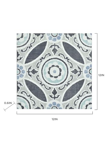 WallPops FP2484 Sienna Peel & Stick vloertegels, blauw, set van 10 stuks, 30,5 x 30,5 cm - Image 8