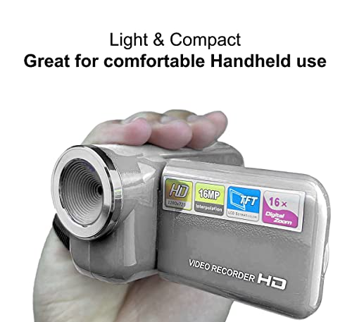 Acuvar 16Mp Megapixel Compact Digital Camcorder With Hd Video And Photos 16X Zoom With 2.4" Screen And Usb Cable (Silver, Camera Only) #TOP1