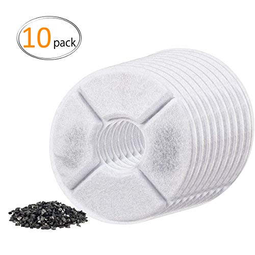 MEWTOGO 10 Pack Cat Fountain Filters- Pet Water Fountain Replacement Filters Filled