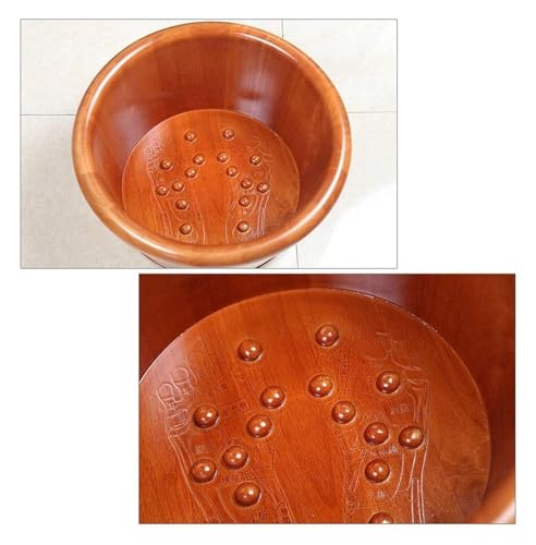 Tina para pies de madera maciza con masajedor y tapa miniatura 3