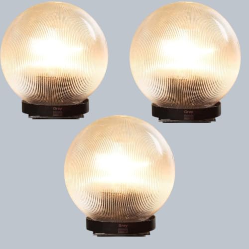 Image of 6 Inch Transparent Globe Gate Light for Main Gate Pillar, Clear Plastic Outdoor Garden Lamp, Round Pillar Post Light (Bulb Not Included) Pack of 3