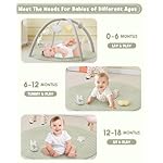 Baby Play Gym and Tummy Time Mat - Plush Play Mat with 6 Detachable Toys for Babies 0-6-12 Months, Baby Activity Mat Promote Motor Skill Development, Green - Image 3