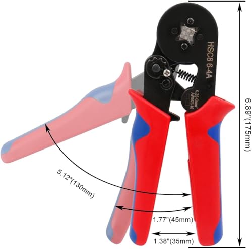 Image of Inditrust HSC8 6-4A AWG23-10 Wire Stripper Self Adjusting Crimping Plier Ratcheting Ferrule Crimper Tool