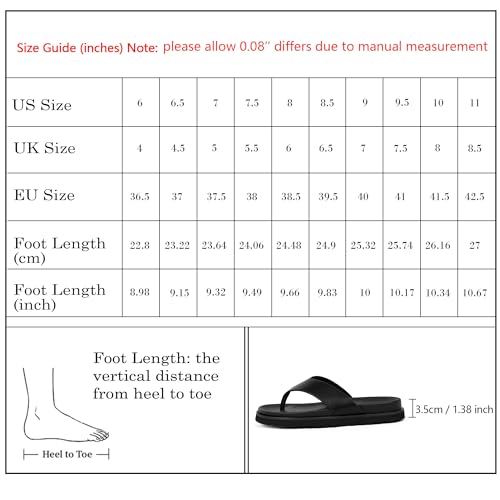 QIY Women Platform Thong Flip Flops Open Toe Slip On Sandals, Black, 6.5 by QIY - Used condition - Image 5