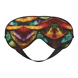 Maschera per occhi a doppio lato con motivo magico, maschera per occhi con cinturino regolabile, copertura per dormire gli occhi, maschera per occhi leggera