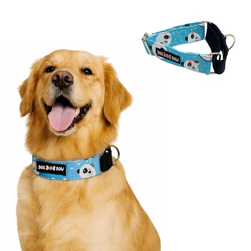 Image of Dog-O-Bow Panda Print Martingale Dog Collar, Durable, Comfortable & Adjustable Training Collar (M)