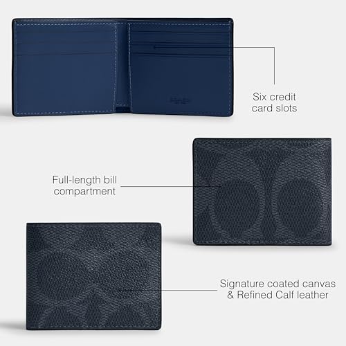 Coach Men's New York Zip Card Case in Loved Leather, Denim/Deep Blue, One Size3