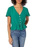 RVCA Women's Farren Relaxed FIT Short Sleeve Shirt, Evergreen, S