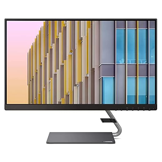 Lenovo Q24h-10 23.8-inch QHD (2560 x 1440) USB-C LCD Monitor, LED Backlit, AMD FreeSync, 16:9, Ultra-Slim, 3-Side Borderless, 75Hz, 4ms, 99% sRGB, Speakers, Tilt, HDMI, DP, Low Blue Light, 66A8GCC6US