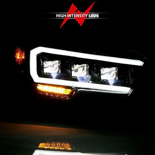ANZO USA 111496 TOYOTA TACOMA 16-22 LED PROJECTOR HEADLIGHTS PLANK STYLE BLACK W/AMBER (FOR HALOGEN DRL) by ANZO USA - Used condition - Image 6