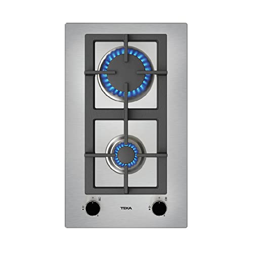 TEKA | Piastra a gas da 30 cm con comandi frontali a gas butano | EFX 30.1 2G AI AL CI | Acciaio inossidabile | 9,1 x 30 x 51 cm