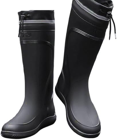 Rain Boots for Men Waterproof Mens Knee High with PVC Rubber Boots Mens Mud Boots, Comfort Lightweight Gardening Fishing Shoes for Yard Farm Outdoor Work