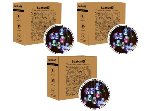 Image of Lexton 8.2 feet Wish Ball String Light | Curtain Lights with 8 Flashing Modes | for Indoor & Outdoor Decorations, Diwali, Christmas, Wedding, Party, Lawn (Multicolor, Pack of 3)